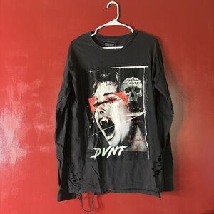 Black Graphic Long Sleeve Tee